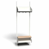 Inredningssystem BST, grundsektion, 600x300x270 mm, inkl. sittbänk, utan m-vägg