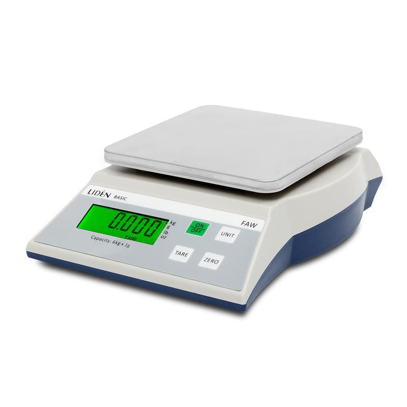 Bordsvåg FAW-6, 6 kg x 1 g, rostfri plattform 145 x 145 mm