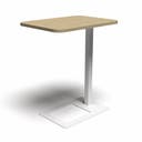 Bord Mobi, L400 x D500 x H620 mm, Ask laminat och stativ Vit