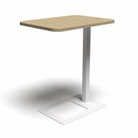 Bord Mobi, L400 x D500 x H620 mm, Ask laminat och stativ Vit