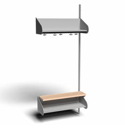 Inredningssystem BST, påb.sektion, 800x300x270 mm, inkl. sittbänk, utan m-vägg