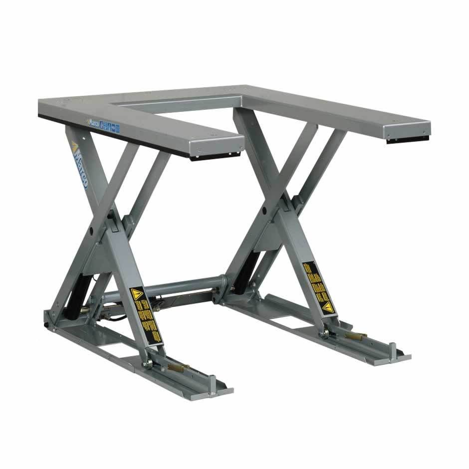 U-lyftbord, 1350x1050 mm, lyftkap. 1000kg, lyftrörelse 800mm, frist. aggregat