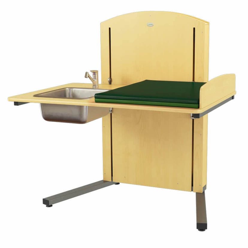 Skötbord Lyfta 120H Vägg tvättdel, skiva 1200x800 mm, höjdjustering 300-1100 mm
