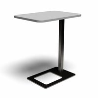 Bord Mobi, L400 x D500 x H620 mm, Ljusgrå laminat och stativ Svart