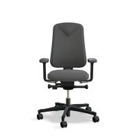 Arbetsstol Höganäs 280 Small med hög rygg och 4D armstöd, stor ställbarhet, tyg Select