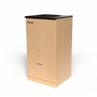 Miljödisk 3 fraktioner, 90 liters kärl med toppmatning, frontlucka, 2 st 25 liters kärl i låda med täckt lådfront, Bok