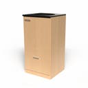 Miljödisk 3 fraktioner, 90 liters kärl med toppmatning, frontlucka, 2 st 25 liters kärl i låda med täckt lådfront, Bok