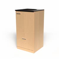 Miljödisk 3 fraktioner, 90 liters kärl med toppmatning, frontlucka, 2 st 25 liters kärl i låda med täckt lådfront, Bok