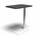 Bord Mobi, L400 x D500 x H620 mm, Mörkgrå laminat och stativ Vit