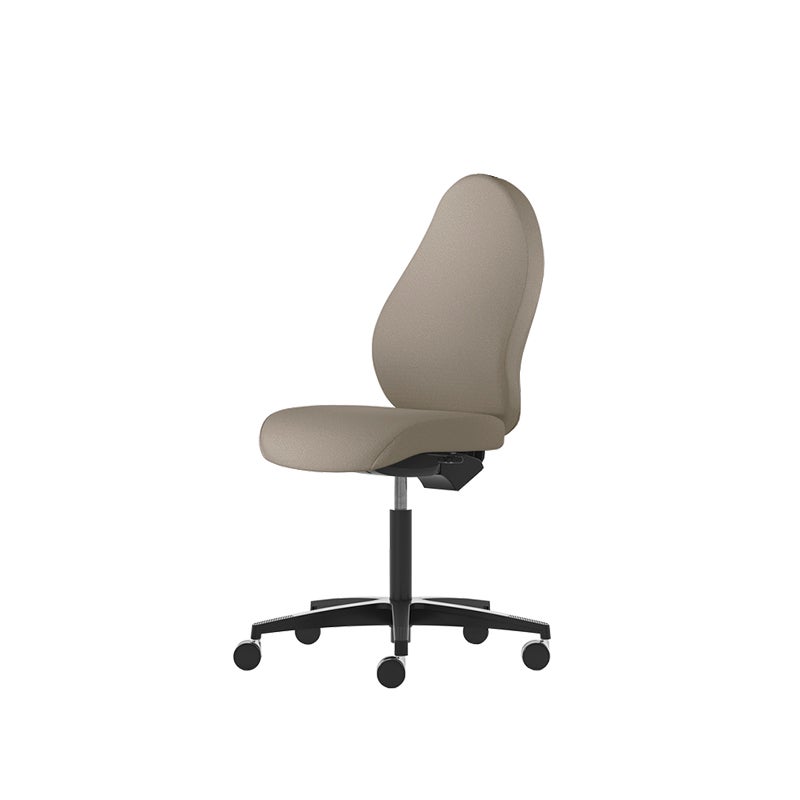 Kontorsstol Malmstolen R3H med hög rygg, Dux-sits, sittdjupjustering, Tyg Capture 5103 Beige