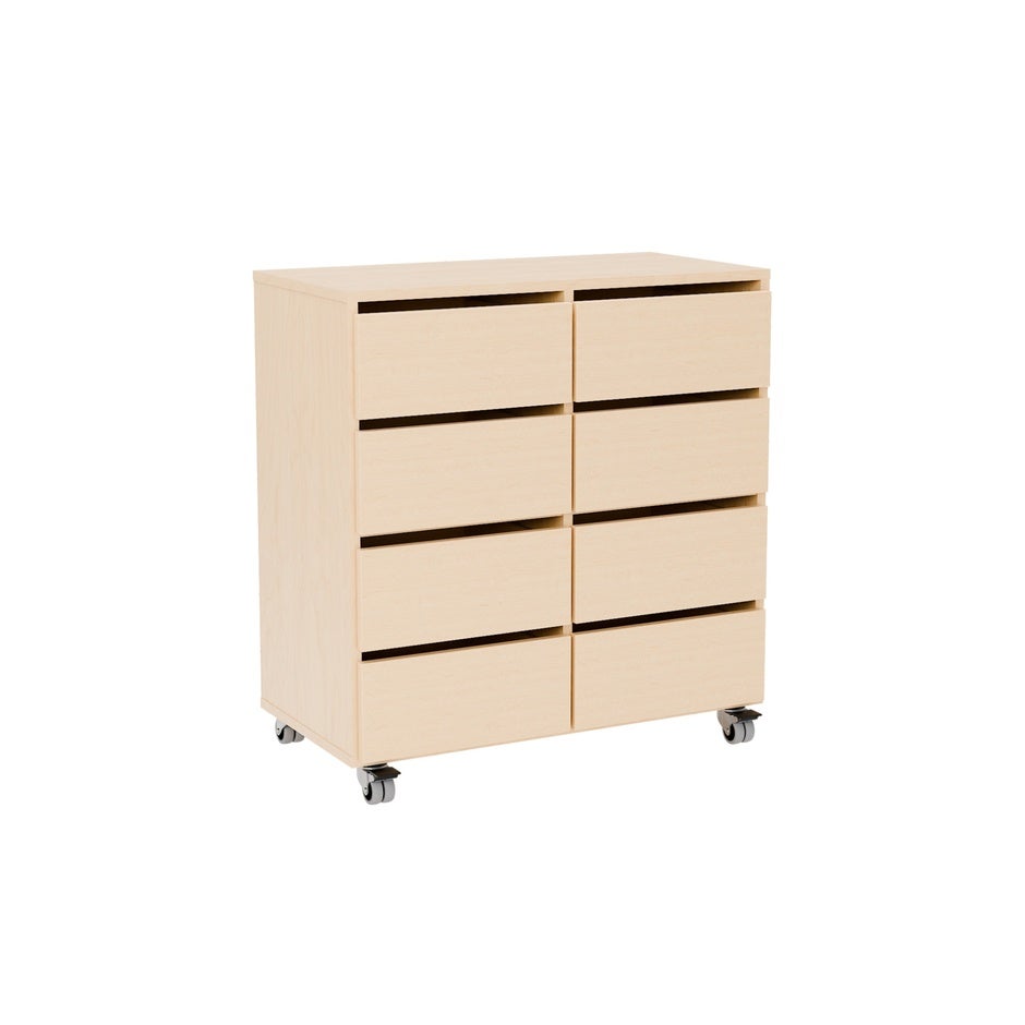 Elevvagn Stig, 8 lådor, B810 x D400 x H915 mm, laminat björk