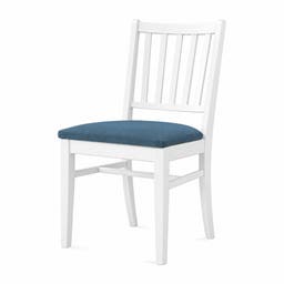 Stol Ester, B470 x D540 x H860 mm, stativ vit bets, klädsel Gabriel Cura blå