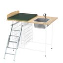 Skötbord Fast 120H tvättdel, skiva 1200x800 mm, höjd 900mm, inkl. stege