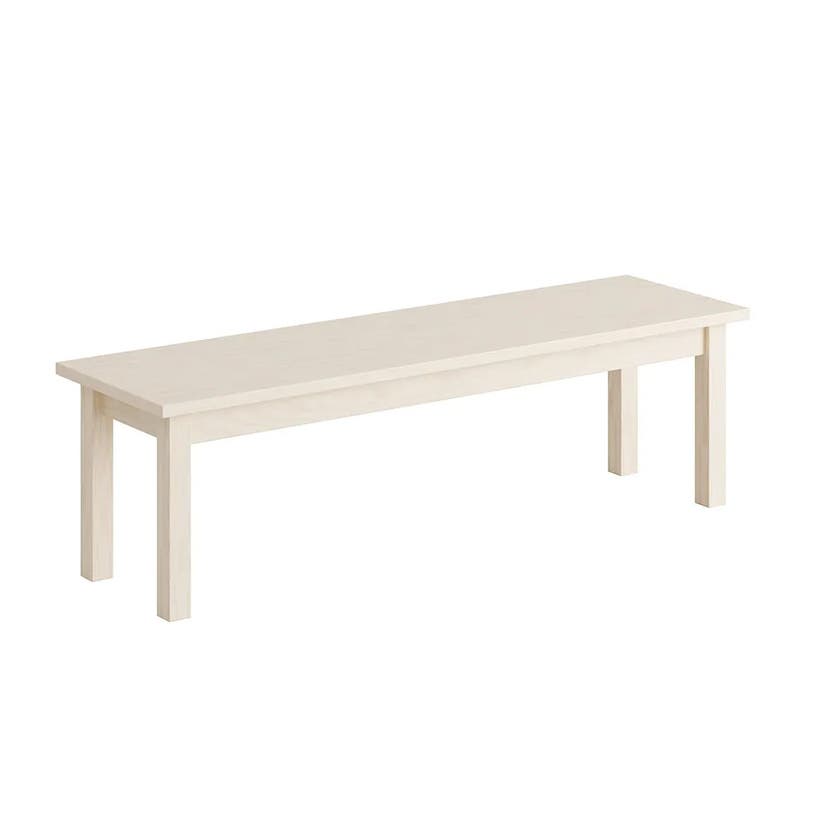 Sittbänk Erika, B1200 x D350 x H350 mm, ben massiv vitpigmenterad björk och sits av kryssfanér med Ljusgrå högtryckslaminat