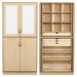 Slöjdskåp Sjöbergsskåpet 1, med garnfack, 2 st hyllplan & 4 lådor