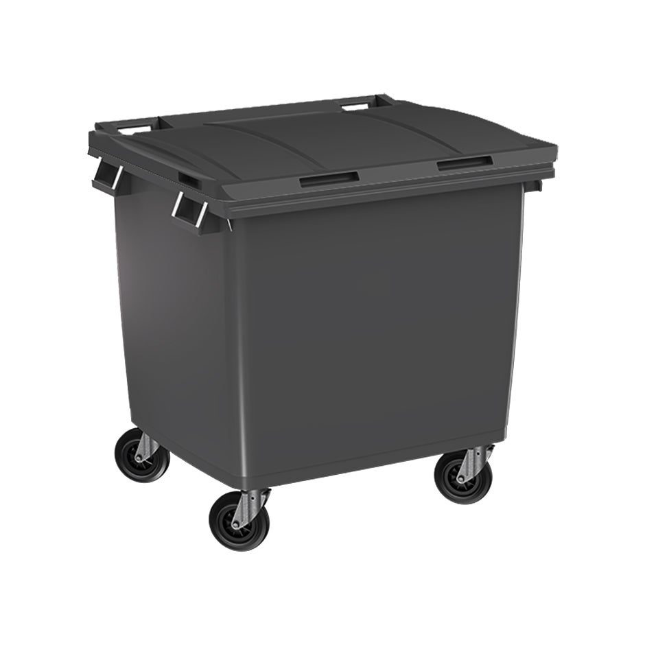 Avfallsbehållare 1000l , 4-hjuliga, hjuldiameter 200mm, vikt 56 kg