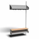 Inredningssystem BST, påb.sektion, 1000x300x270 mm, inkl. sittbänk, utan m-vägg