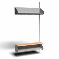 Inredningssystem BST, påb.sektion, 1000x300x270 mm, inkl. sittbänk, utan m-vägg