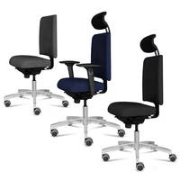 Arbetsstol Infra A, låg rygg, liten sits och 4D armstöd, stor ställbarhet, förberedd för armstöd, tyg Select