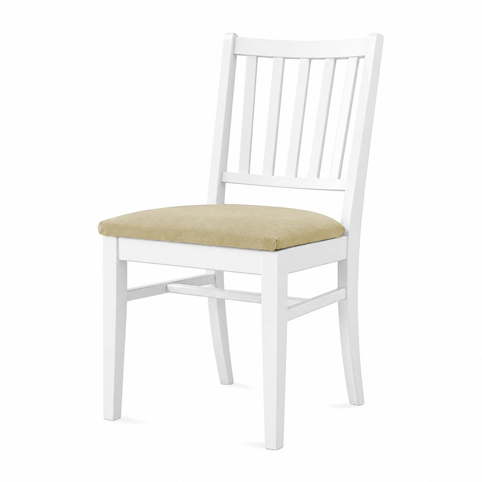 Stol Ester, B470 x D540 x H860 mm, stativ vit bets, klädsel Gabriel Step beige