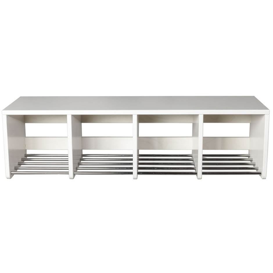 Skohylla Wood med sittbänk, väggmonterad, 3 sektioner, 250x750x375 mm