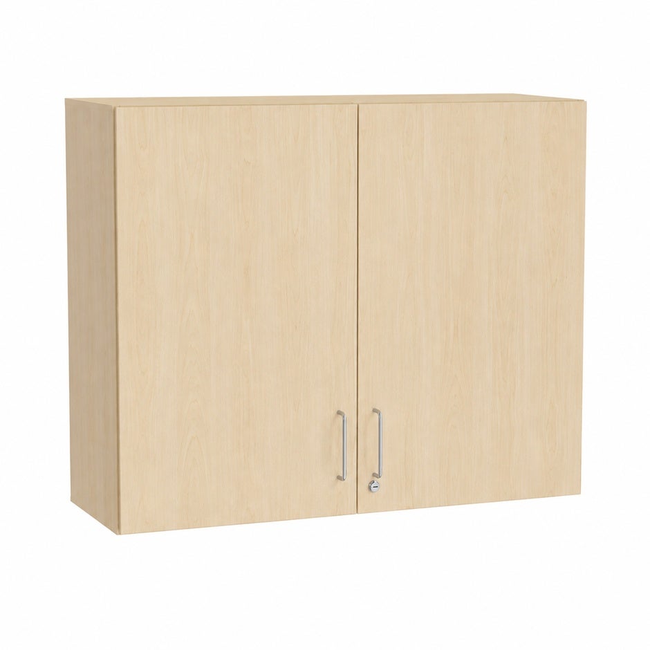 Väggskåp Mora, B800 x D300 x H800 mm, dubbeldörr, 3 flyttbara hyllplan, laminat björk