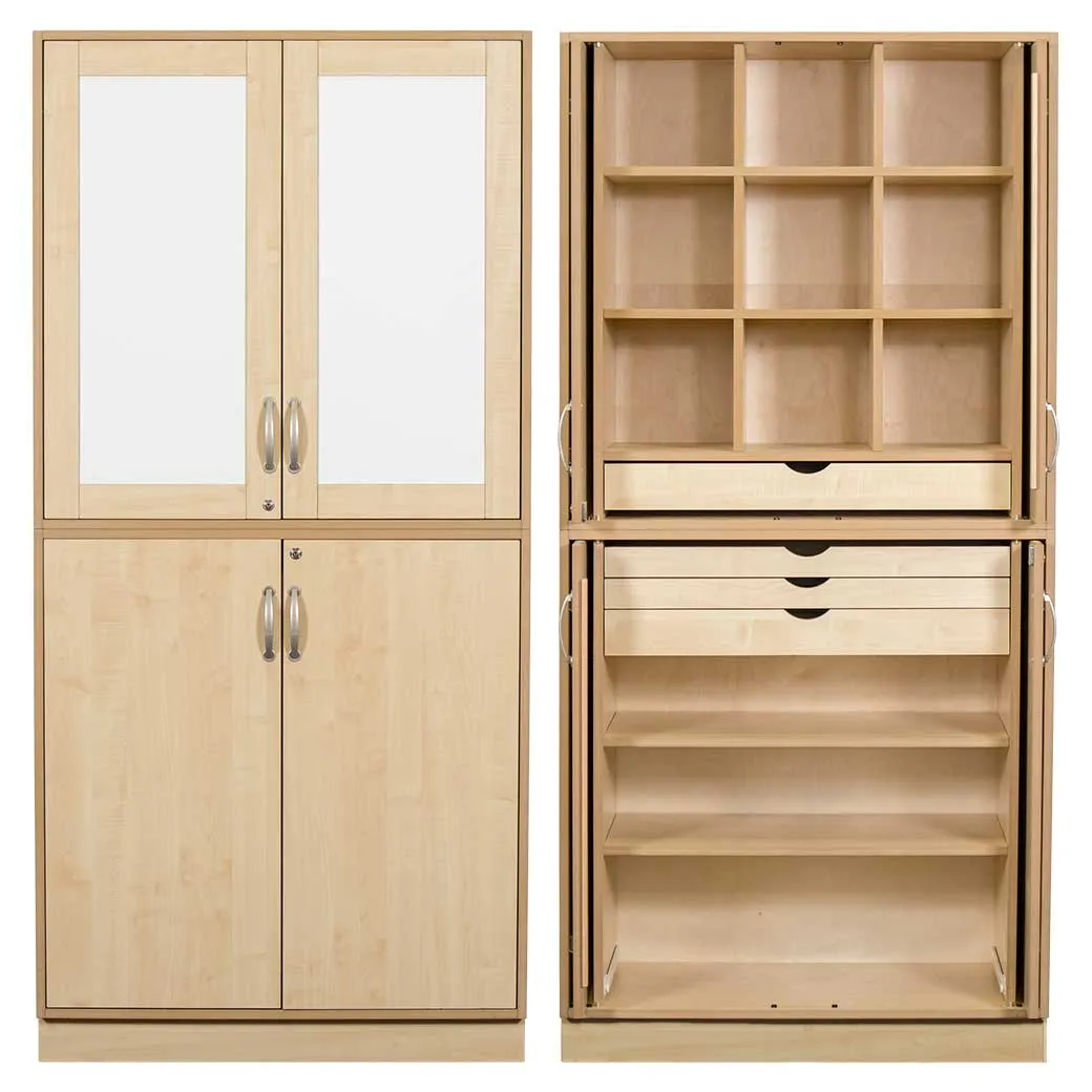 Slöjdskåp Sjöbergsskåpet 1, med garnfack, 2 st hyllplan & 4 lådor