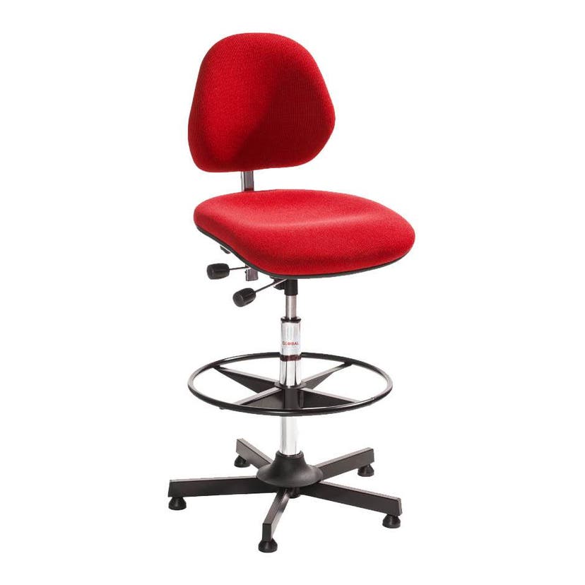 Arbetsstol Aktiv, tyg, fotring, rygg- och sittvinkling, höjdinst. 630-890 mm