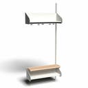 Inredningssystem BST, påb.sektion, 800x300x270 mm, inkl. sittbänk, utan m-vägg