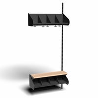 Inredningssystem BST, påb.sekt., 800x300x270 mm, med bänk & m-vägg, 4 platser