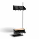 Inredningssystem BST, påb.sekt., 600x300x270 mm, med bänk & m-vägg, 2 platser