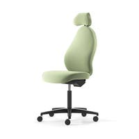 Kontorsstol Malmstolen R3H med hög rygg, Dux-sits, nackstöd i tyg, sittdjupjustering, Tyg Capture 6501 Grön
