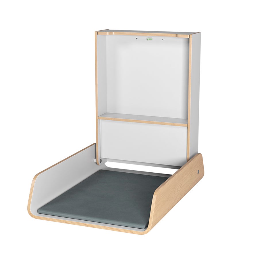 Fast vägghängt skötbord Konstant Björk, mått skötbädd: 540x760 mm