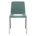 Staplingsbar stol Ana, helt Ljusgrön Polypropylen. Grå 4-bensstativ, B495xD515 mm, sitthöjd 430 mm. Plastfot