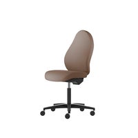 Kontorsstol Malmstolen R3H med hög rygg, Dux-sits, sittdjupjustering, Tyg Capture 4803 Brun