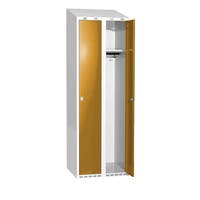 Klädskåp utan underrede, 2 st 300 mm skåp i bredd , 600x550x1900 mm , klinka