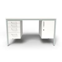 Lärarbord Teach med 1 hurts & 1 skåp, 1500x650 mm