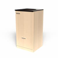 Miljödisk 3 fraktioner, 90 liters kärl med toppmatning, frontlucka, 2 st 25 liters kärl i låda med täckt lådfront, Björk