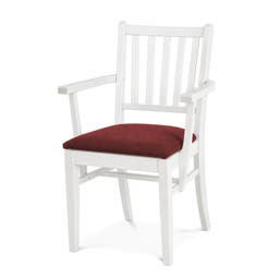Karmstol Ester, B570 x D540 x H860 mm, stativ vit bets, klädsel Gabriel Cura röd