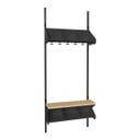 Inredningssystem BST, grundsekt., 900x300x270 mm, med bänk & m-vägg, 3 platser