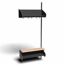 Inredningssystem BST, påb.sektion, 800x300x270 mm, inkl. sittbänk, utan m-vägg