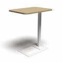 Bord Mobi, L400 x D500 x H620 mm, Ask laminat och stativ Vit