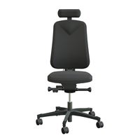 Arbetsstol Höganäs 280 Small med hög rygg, stor ställbarhet, Nackstöd svart konstläder, tyg Xtreme