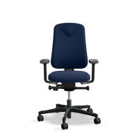 Arbetsstol Höganäs 280 Small med hög rygg och 4D armstöd, stor ställbarhet, tyg Select