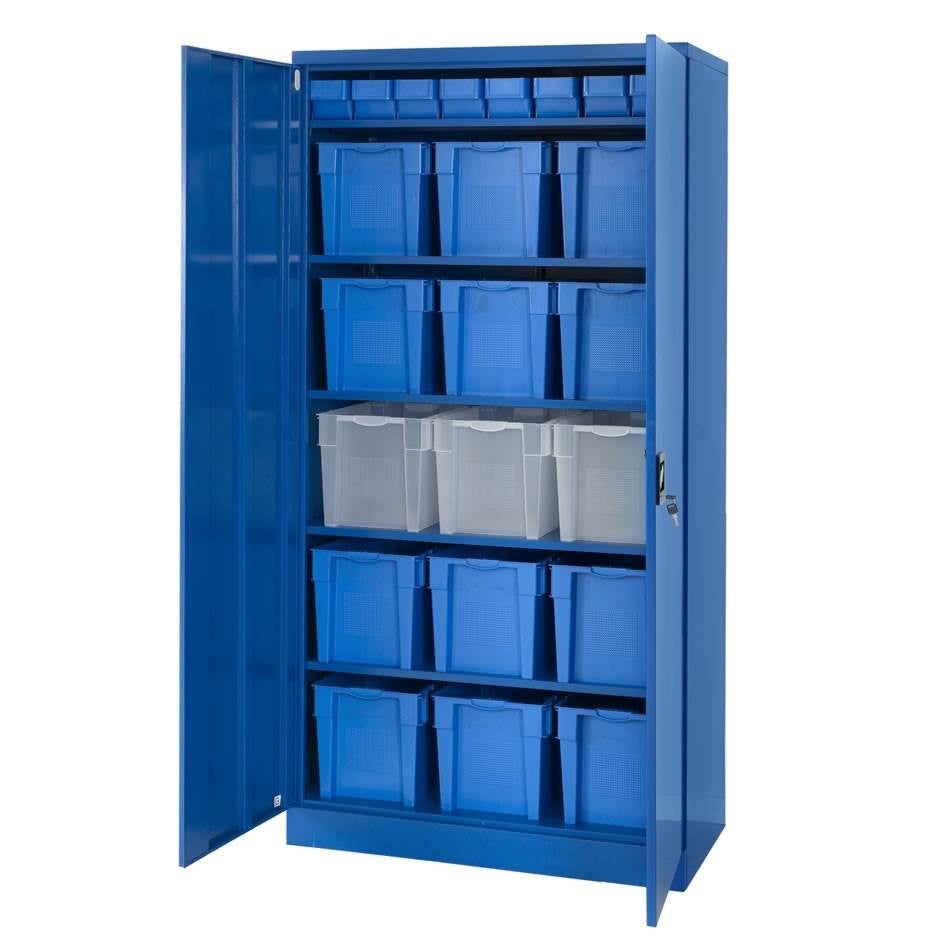 Förvaringsskåp Basic med 4 hyllplan, 1000x500x2000 mm, omonterat
