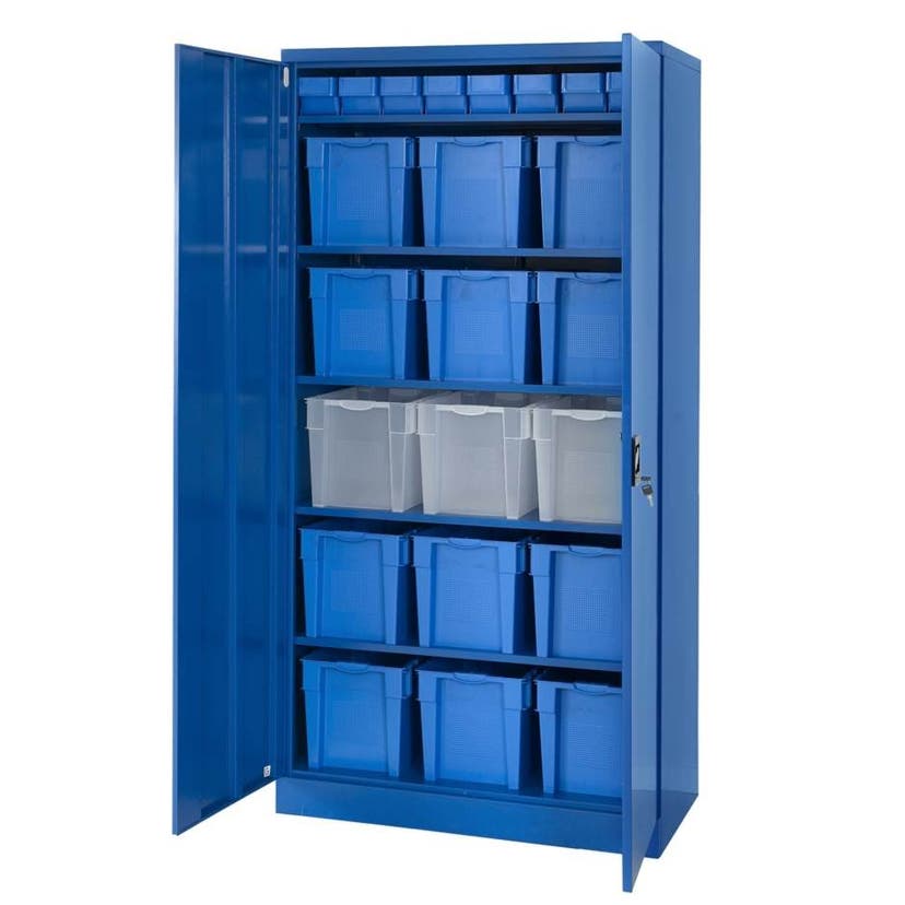 Förvaringsskåp Basic med 4 hyllplan, 1000x500x2000 mm, omonterat