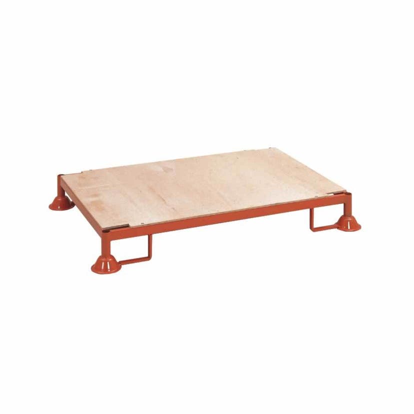 Stålpall 1200x800x160 mm, med 9 mm plywoodskiva, max 500 kg vid höjdstapling