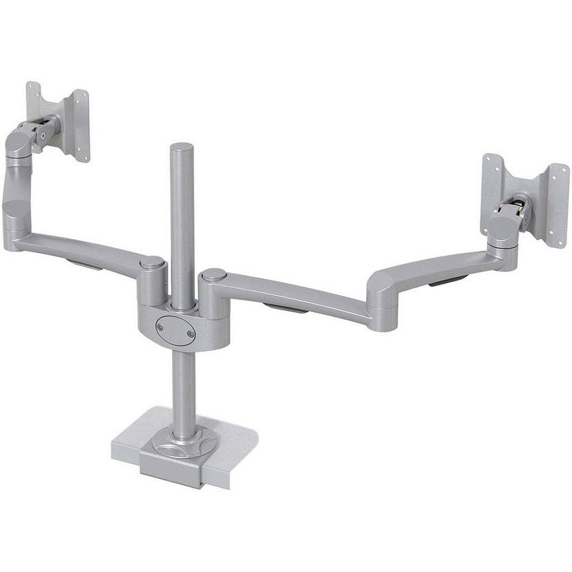 Monitorarm Oslo Dubbel, armlängd 465 mm, dubbla armar för monitorer, klämfäste